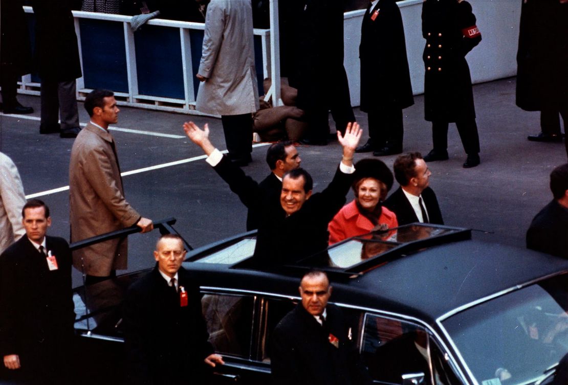 Richard Nixon is inaugurated as the 37th President of the United States in 1969.