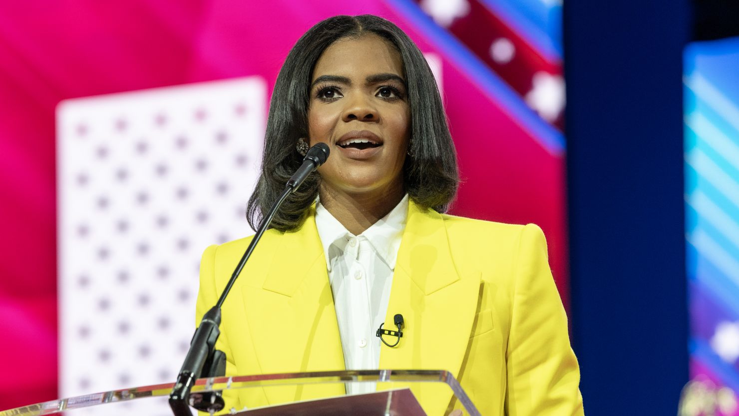 Candace Owens speaks on the 1st day of CPAC on March 2, 2023. Owens and the conservative media outlet The Daily Wire have split.