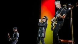 U2 performing their Las Vegas residency 'U2: Achtung Baby Live' at the Sphere in September.