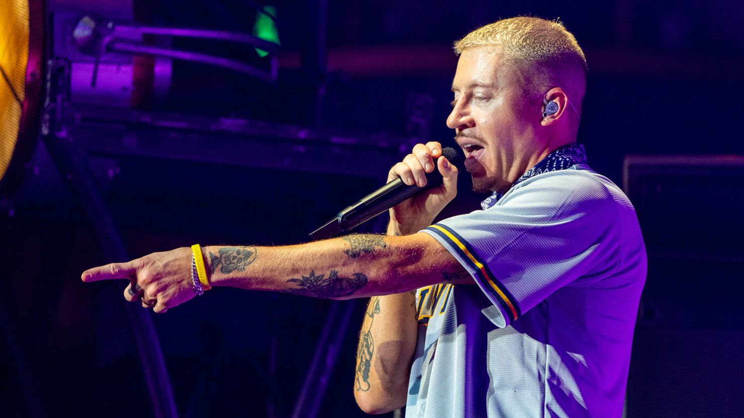 Rapper Macklemore performs during the "Ben Tour" in Wisconsin last year.