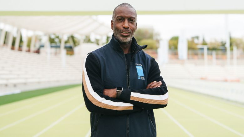 The American athlete Michael Johnson during the presentation of the 12th Inclusive Sports Week of the Sanitas Foundation at the Vallehermoso stadium in Madrid, October 25, 2023, Spain (Photo by Oscar Gonzalez/Sipa USA)