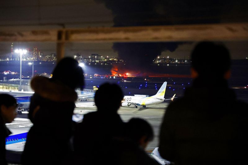 Japan Airlines Jet Bursts Into Flames Following A Collision With An ...