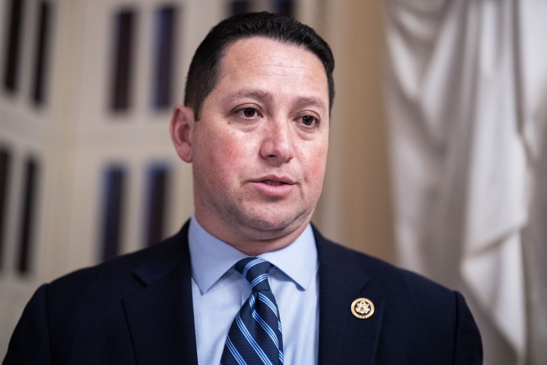 Rep. Tony Gonzales at the US Capitol in January. Several of Gonzales' colleagues in the House are backing a GOP primary challenger in his race for reelection.