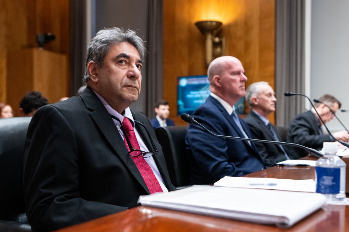 Boeing Quality Engineer Sam Salehpour prepares to testify during the Senate Homeland Security and Governmental Affairs Subcommittee on Investigations hearing to examine Boeing's broken safety culture in the Dirksen Senate Office Building on Wednesday, April 17, 2024.
