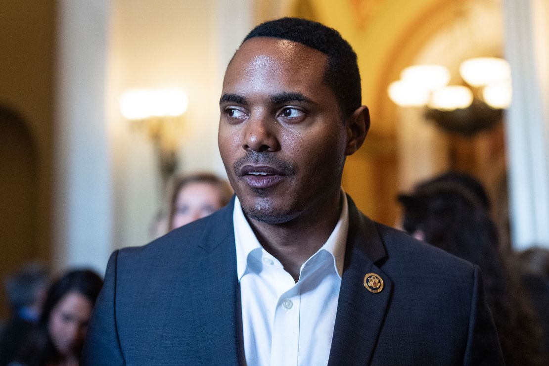 Rep. Ritchie Torres, a Democrat from New York, is seen in the US Capitol after the last votes of the week on June 28, 2024.