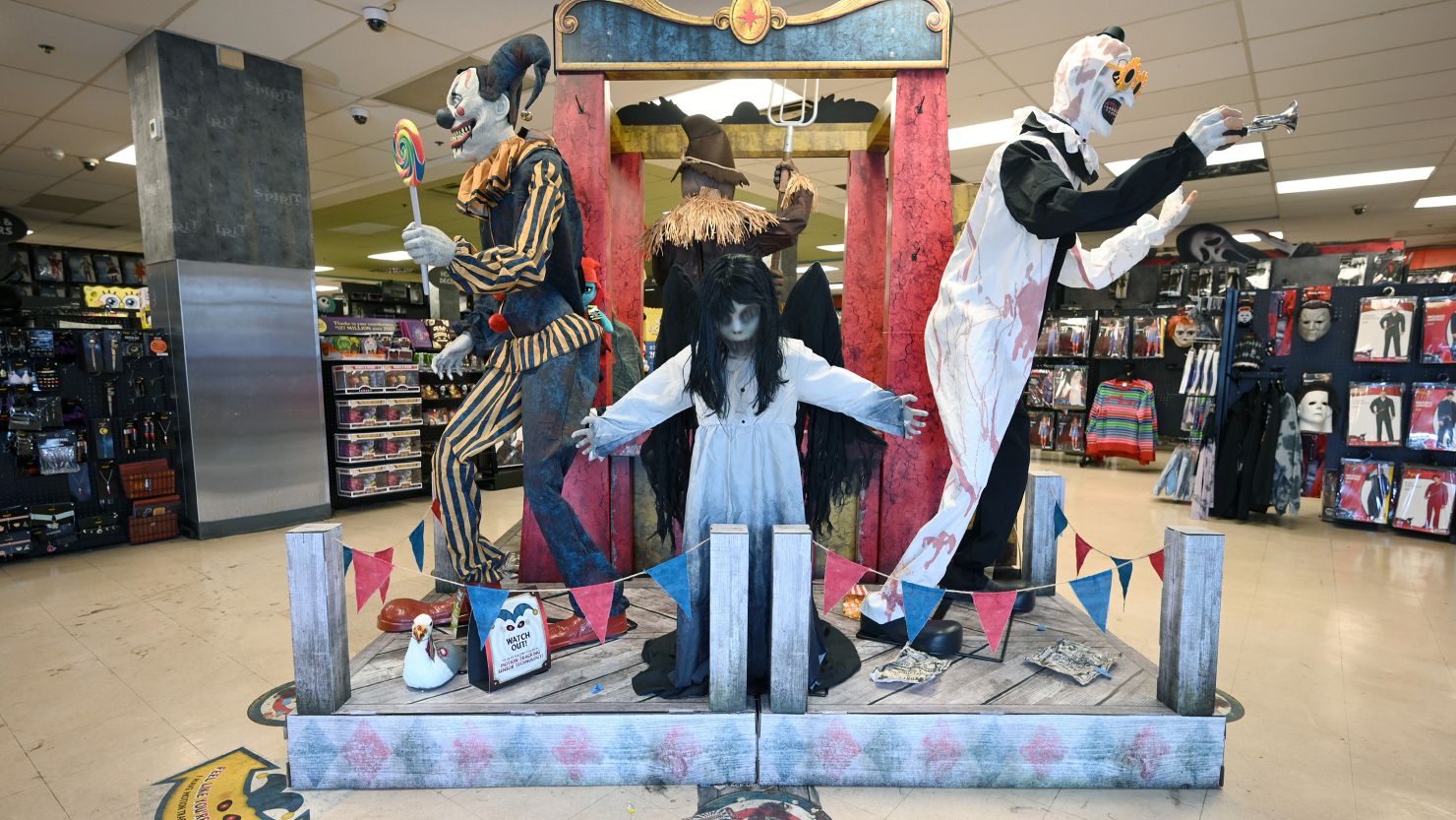 Large scale 'spooky' mechanical displays inside a Spirit Halloween store in New York, NY, September 18, 2024.
