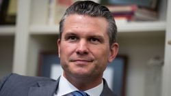 UNITED STATES - DECEMBER 10: Pete Hegseth, President-elect Donald Trump's nominee to be defense secretary, is seen during a meeting with Sen. John Cornyn, R-Texas, in the U.S. Capitol on Tuesday, December 10, 2024. (Tom Williams/CQ Roll Call/Sipa USA)