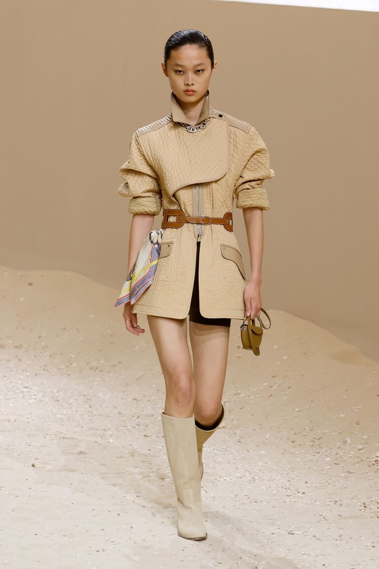 There were also other tactile textures like suede and quilt, applied with exacting taste by Nadège Vanhée-Cybulski, Hermès' creative director.