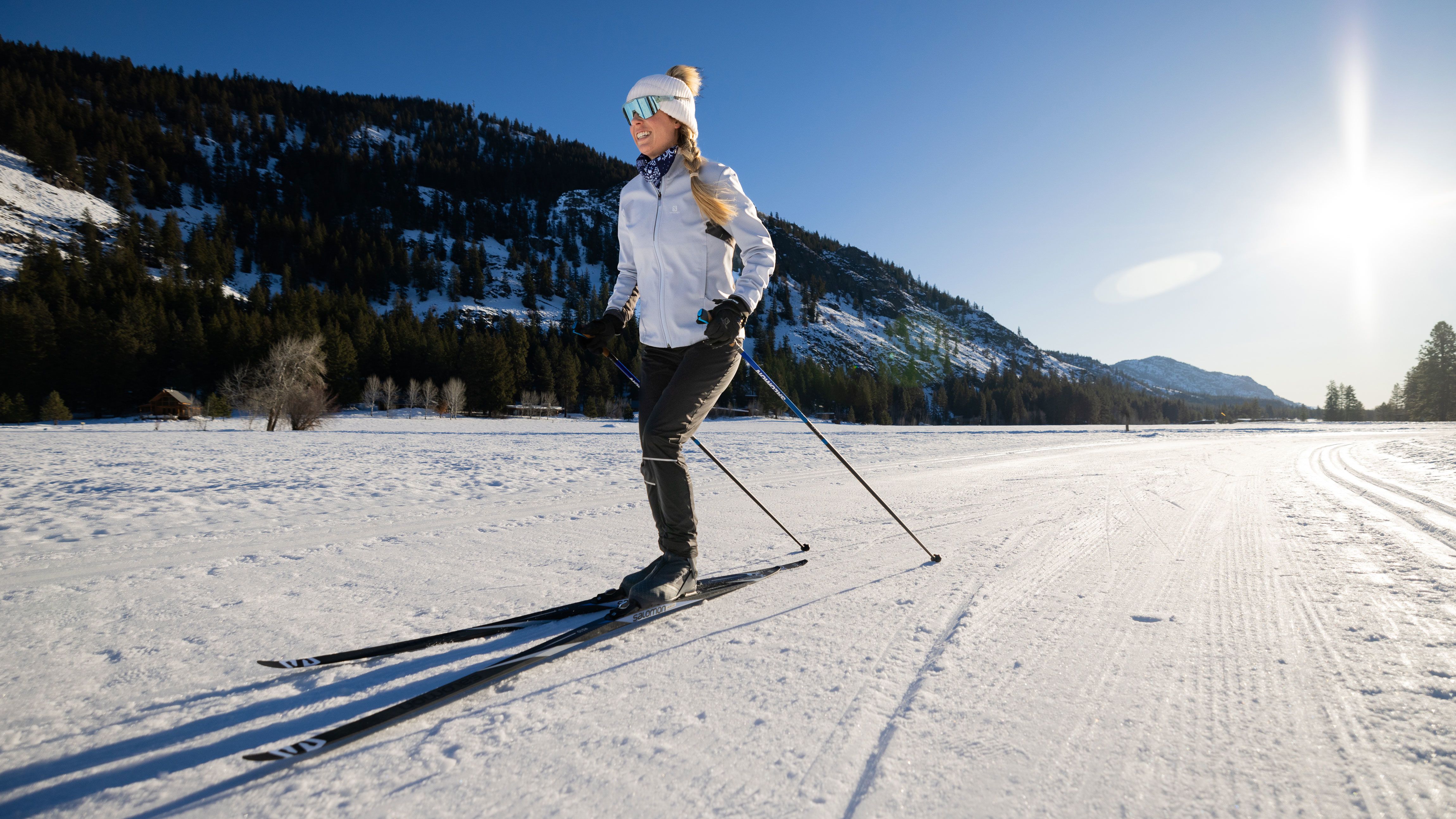 Ski Yoga Leggings Women, Skiing Downhill Trees Winter Sport High Waist
