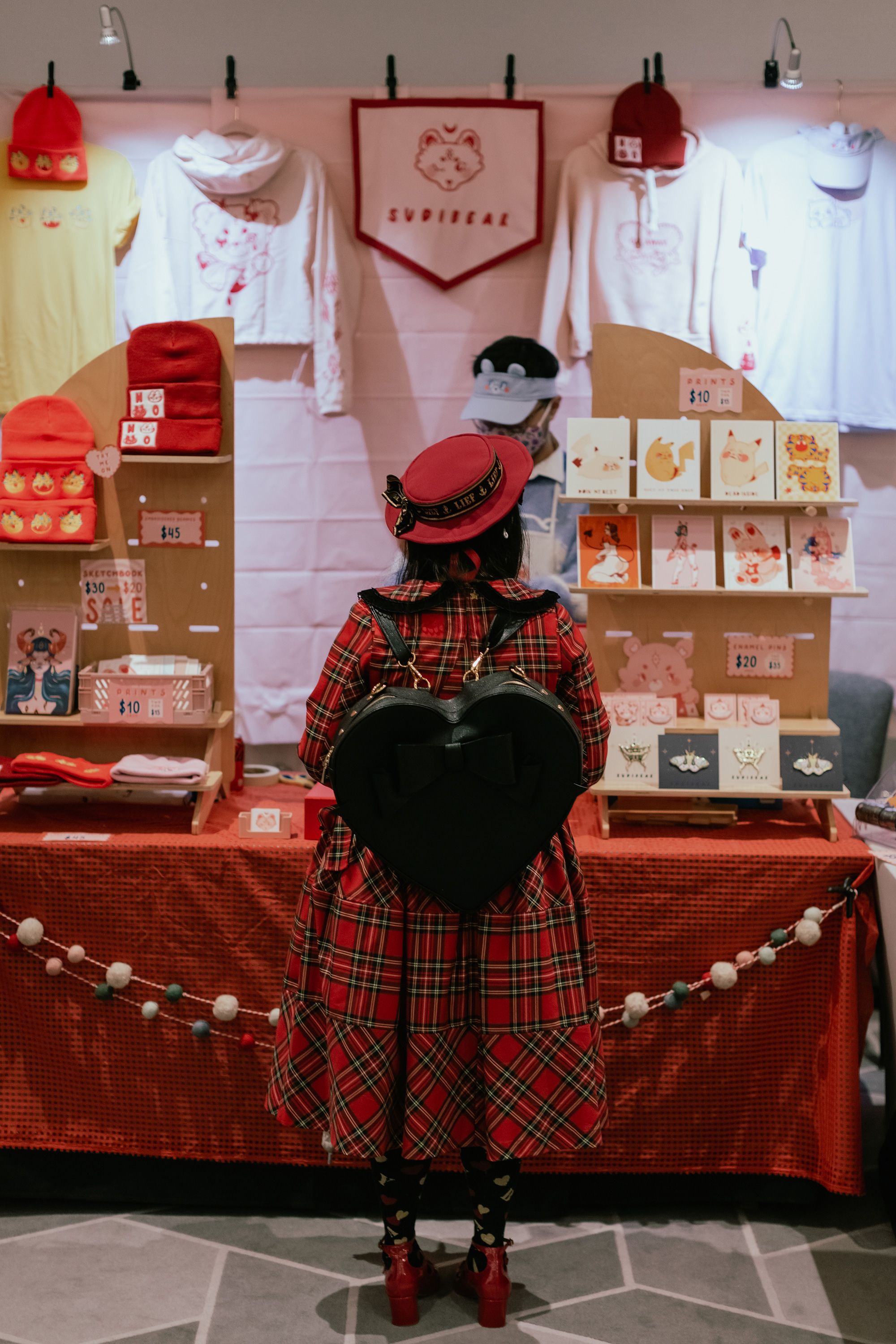 A Lolita woman shops during the annual Bay Area J-Fashion Holiday Pop-Up Shop at the Hotel Kabuki in San Francisco, California, on Dec 3, 2022. Lolitas from across California attended the event to purchase all their Lolita needs from local vendors.