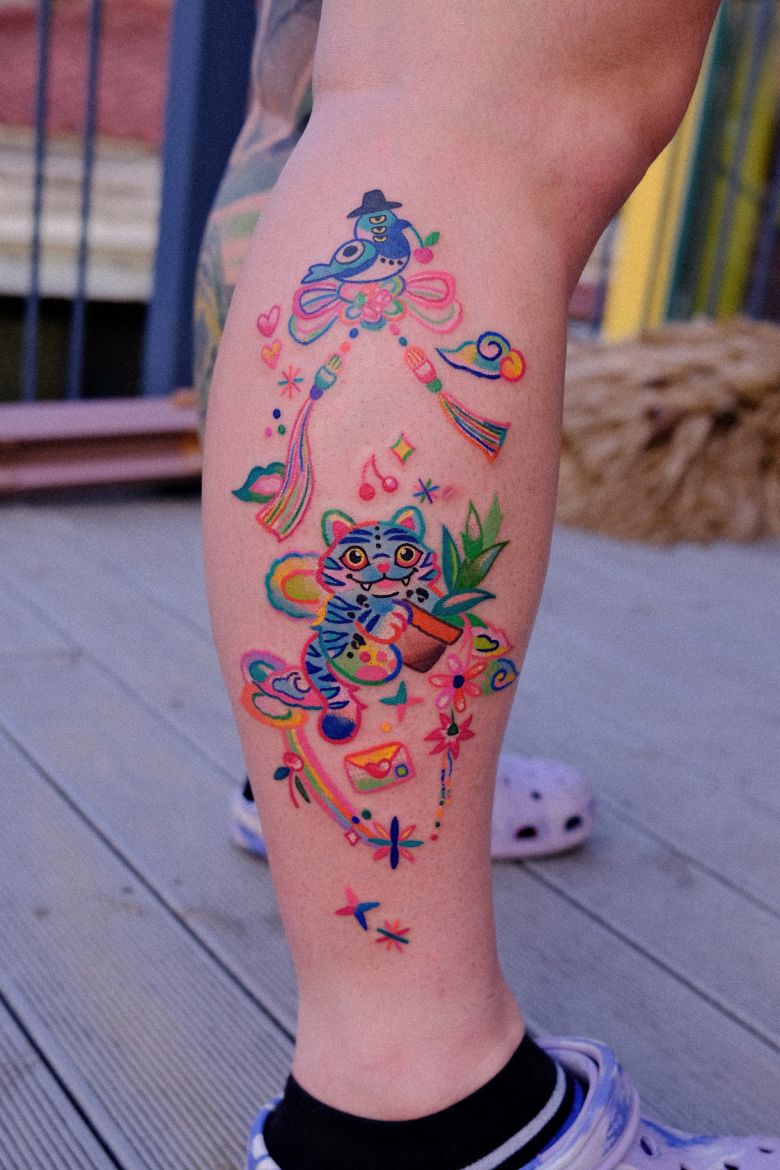 A tattoo by Sisi, an artist in Seoul who has worked in the industry for more than eight years.