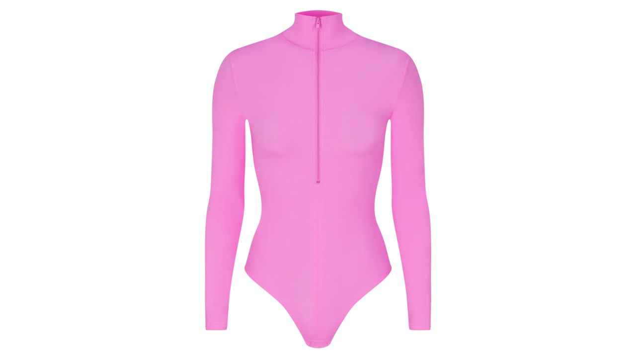 Track Fits Everybody High Neck Bodysuit - Neon Pink - 2X at Skims