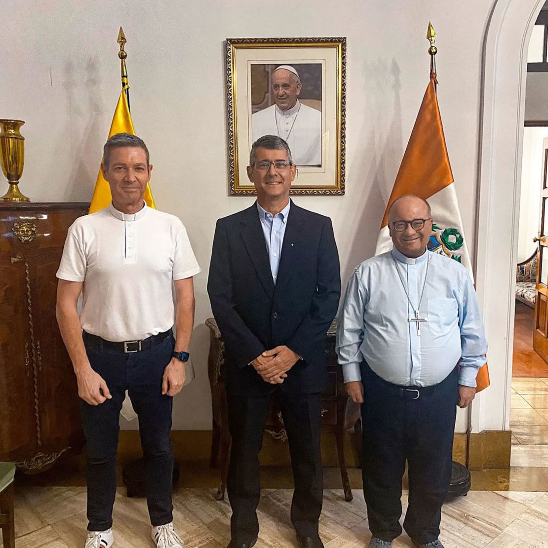 A photo posted to the Sodalicio de Vida Cristiana's Instagram account last year showing an organizational meeting with the Vatican. The caption reads: "Our General Superior José?David Correa just met with the Holy Father’s?envoys to Peru: Mons. Charles J. Scicluna, and Mons. Jordi Bertomeu. We thank them for this place of dialogue about our community’s reality. We also thank Pope Francis for his concern about the Church and the Sodalitium."