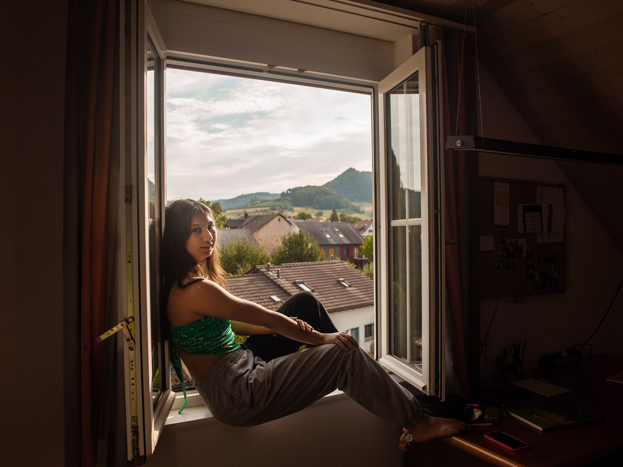 Sofiia, 17, at home in Gipf-Oberfrick, Switzerland in July 2022.