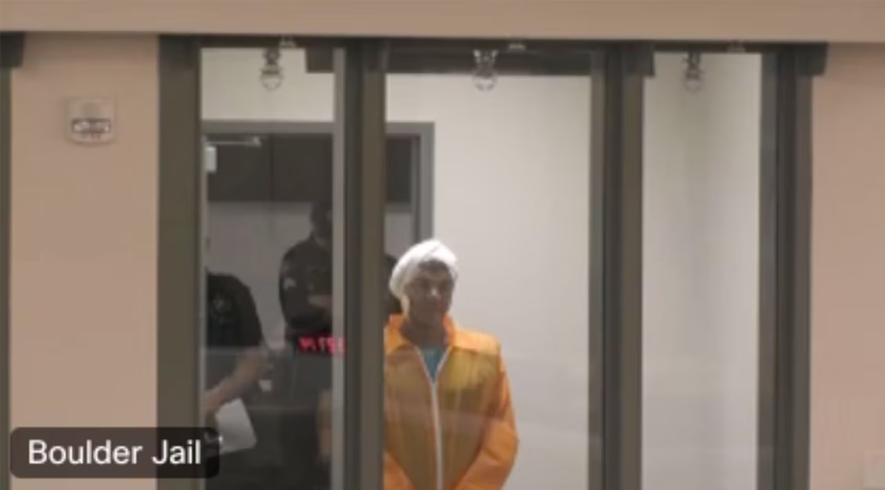 Mohamed Sabry Soliman, the man the FBI has identified as the lone suspect in the attack on Boulder, Colorado, on Sunday, June 1, is seen in an image taken from the live stream of his first court appearance on Monday.