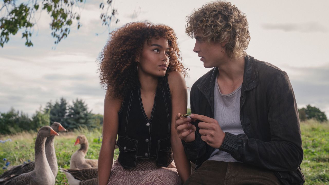 Whitney Peak and Joseph Zada in a scene from "The Hunger Games: Sunrise on the Reaping.