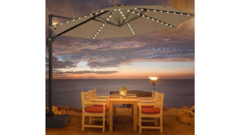 Sonkuki 11-foot Solar LED Patio Umbrella