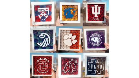 SoriaCreations College Logo Flower Shadow Box