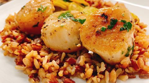 You don't need to limit yourself to steaks; all kinds of proteins (like these perfectly-cooked scallops) and vegetables lend themselves to sous vide cooking.