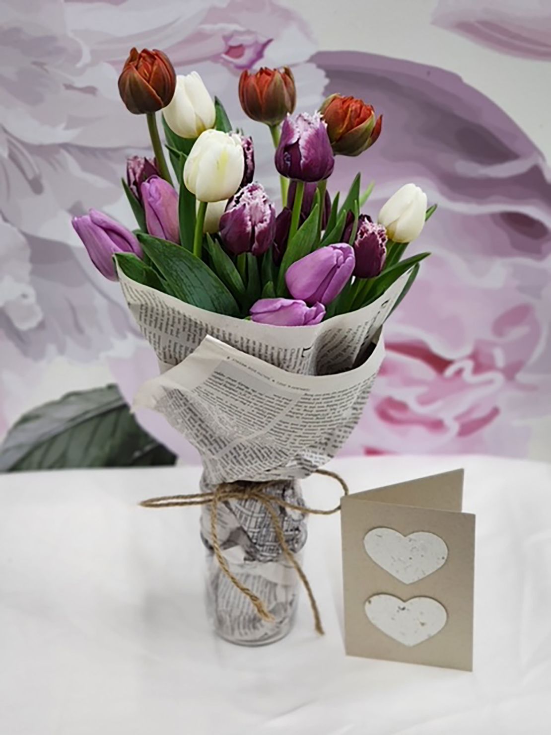 A Southside Blooms arrangement and a seed-filled card.