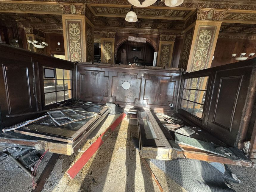 Damage from a Friday, May 16, storm in St. Louis.