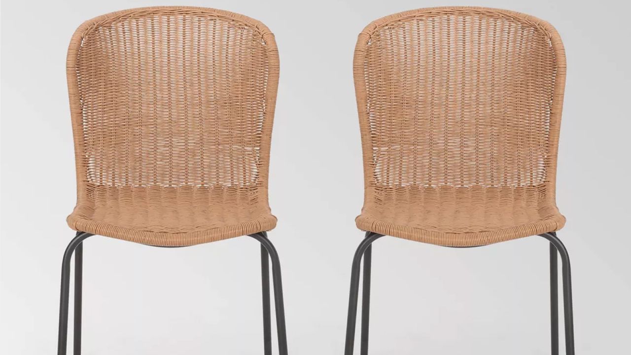 Spinnaker Set of 2 Wicker Boho Dining Chairs - Light Brown - Christopher Knight Home .jpg