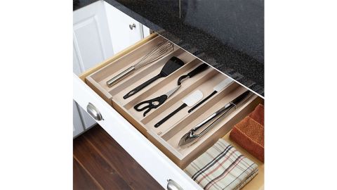 Squared Away Utensil Expandable Bamboo Flatware Organizer