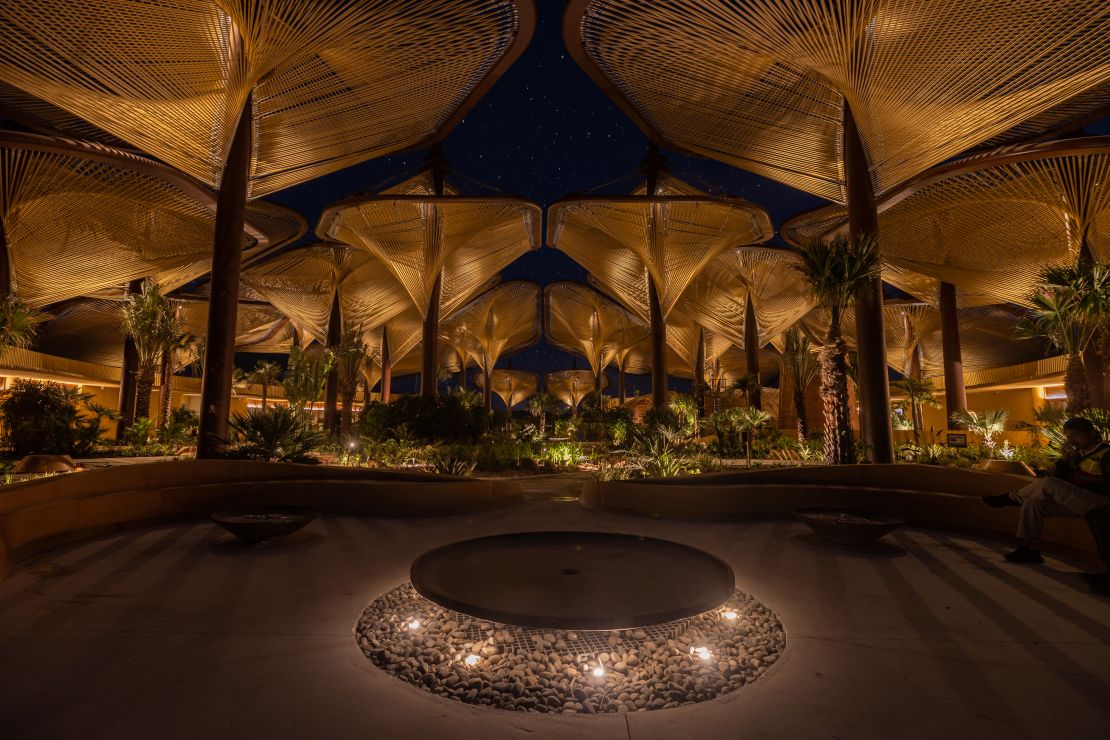 Red Sea Global is hoping to be the first, and largest, dark sky reserve in the region. To protect the night sky from light pollution, lighting designers have implemented measures such as shielding light sources, pictured here at Six Senses Southern Dunes.