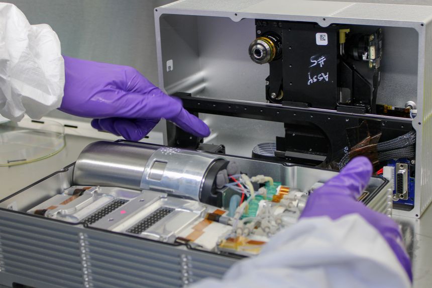 Researchers built a cellphone-size device called a bioreactor to study stem cells in space, which included AI monitoring tools.