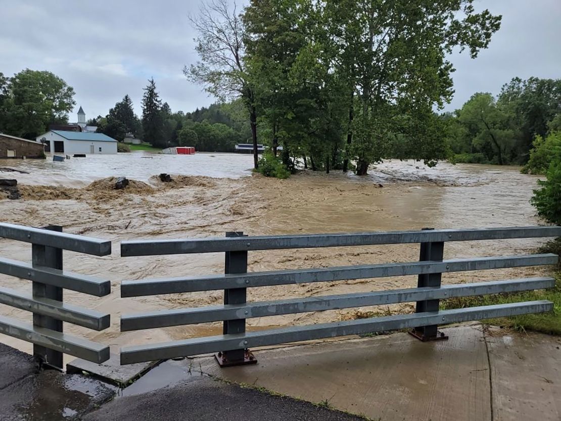 Steuben County, New York, officials say they have had at least 40 water rescues so far.