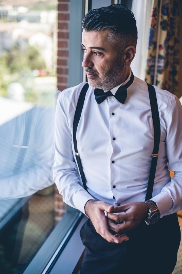 Steve Farzam, seen here on his wedding day, is accused of a series of laser strikes against aircraft earlier this year.