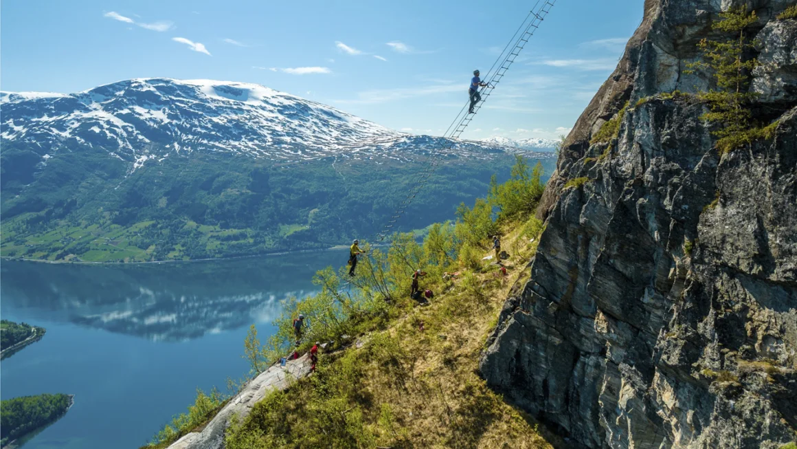 ‘It might make most people’s legs tremble a bit’: ‘Floating’ ladder for thrillseekers opens in Norway 