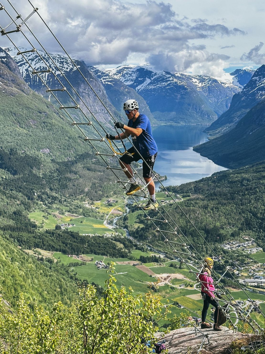 Climbers can embark on the via ferrata with a guide or, if they're more experienced, hire the gear themselves.