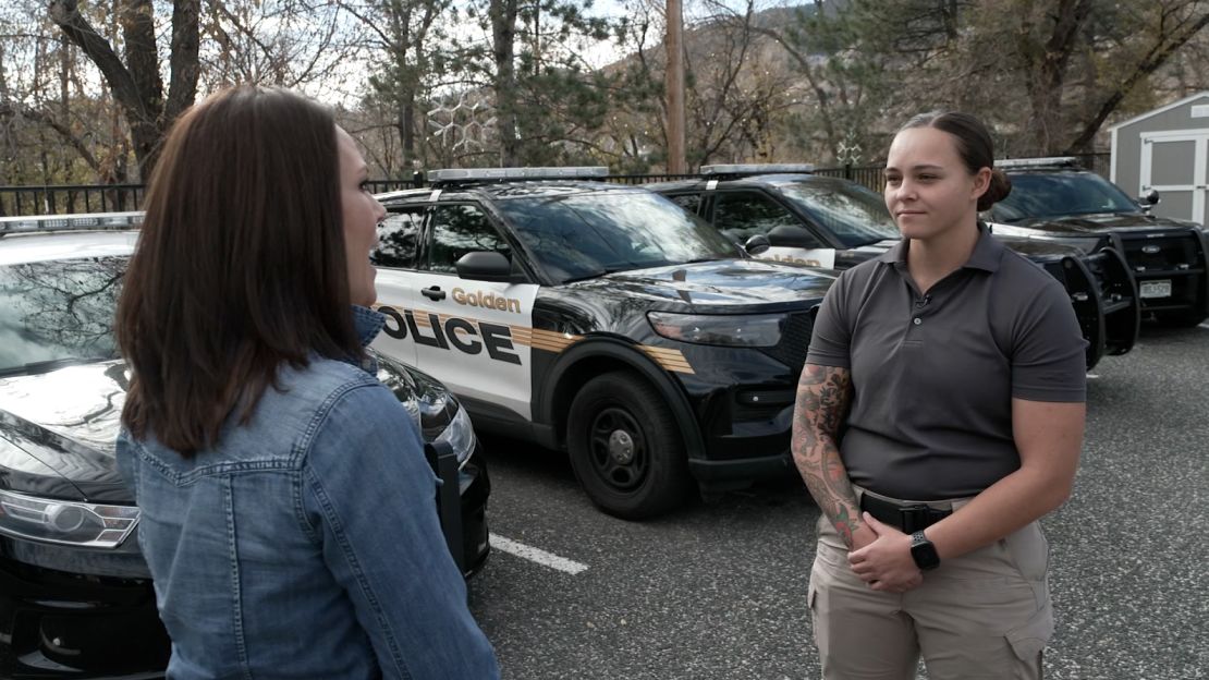 Golden Colorado police department's patrol officer Madison Goss (right).