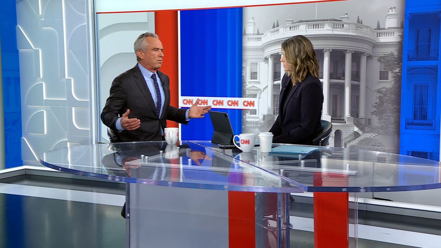 In this still from video, independent presidential candidate Robert F. Kennedy Jr. is interviewed by CNN's Kasie Hunt on December 15, 2023.