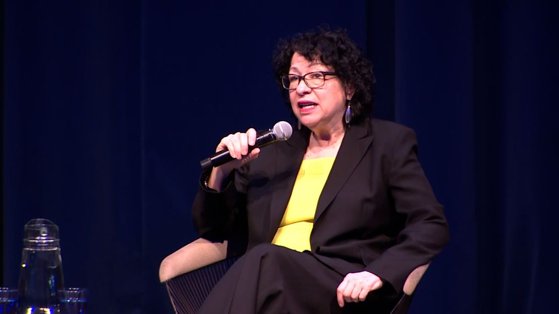 US Supreme Court Justice Sonia Sotomayor participates in a conversation with University of California Berkeley Law Dean Erwin Chemerinsky on Monday, January 29.