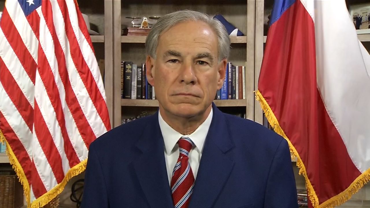 Texas Gov. Greg Abbott is pictured during an interview with CNN's "State of the Union" on February 25.