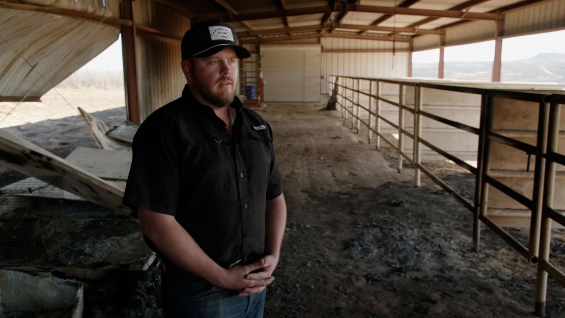 Brandon Meier, a local rancher and volunteer fire chief in Darrouzett, Texas, speaks to CNN.