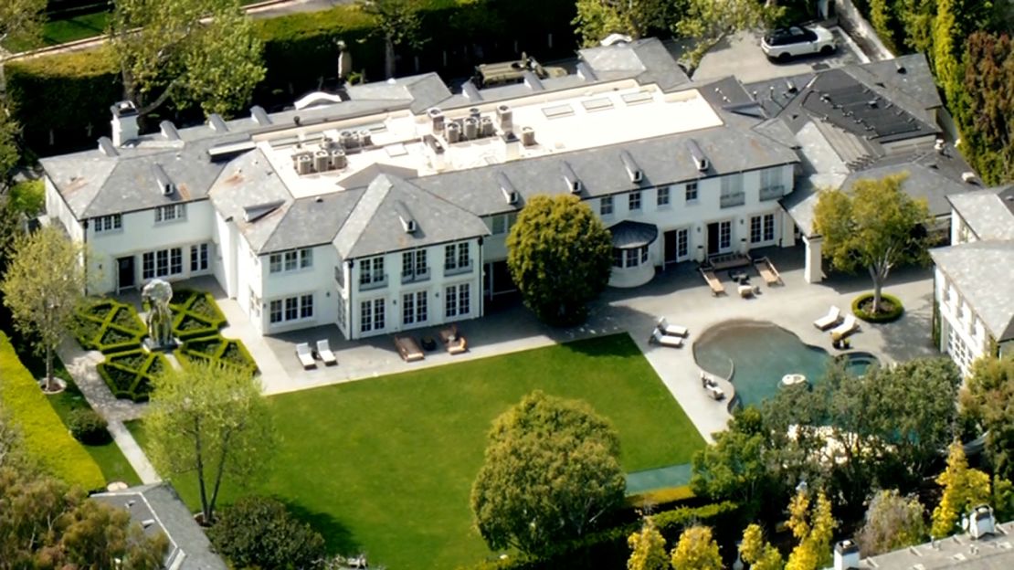 An aerial image of Sean "Diddy" Combs' home in Los Angeles on March 25, 2024.