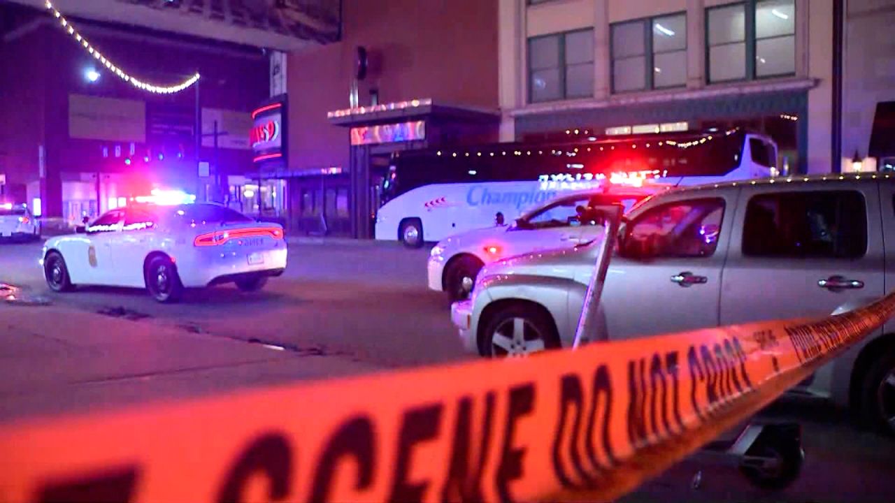 Police respond to the scene of a shooting in downtown Indianapolis, on Saturday, March 30.