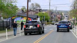Police respond to the scene of a shooting in Nashville, Tennessee, on Easter Sunday.