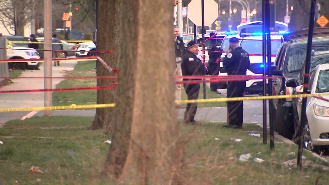 Police work the scene where Dexter Reed was shot March 21 in Chicago's Garfield Park neighborhood.