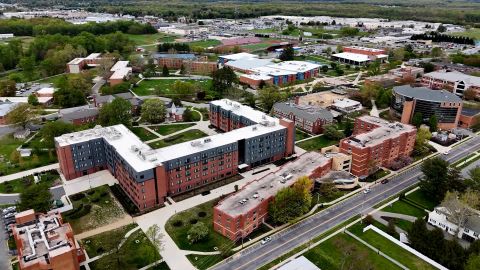 An aerial view of the Delaware State University campus on Sunday, April 21, 2024.