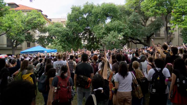 Pro-Palestinian protests broke out on April 24 at University of Texas in Austin.