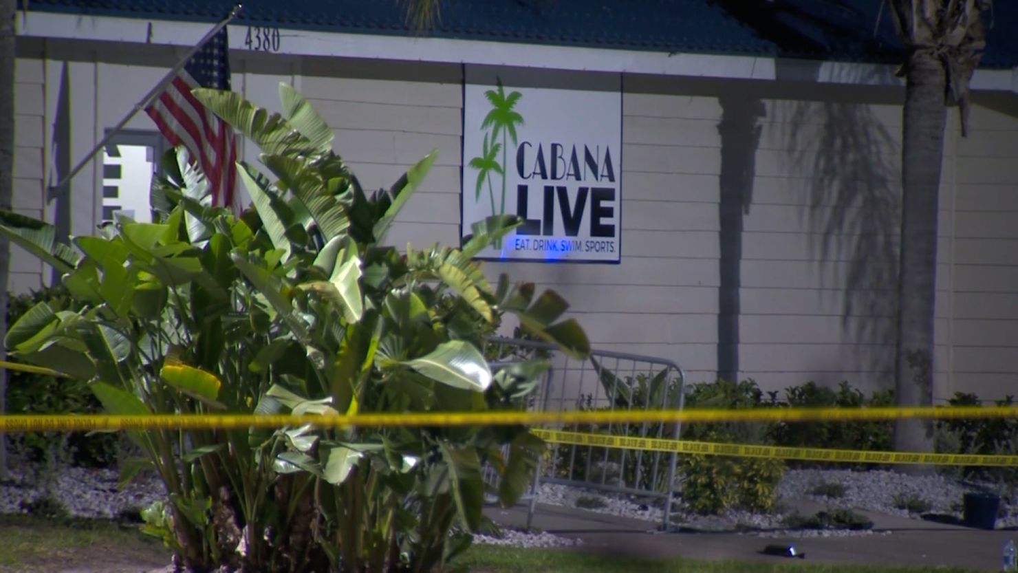 Crime scene tape is seen around Cabana Live in Sanford, Florida, on April 29, 2024.