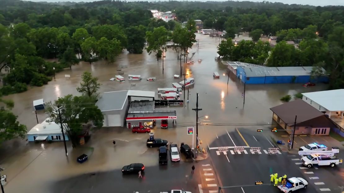 Flooding in Livingston, Texas.