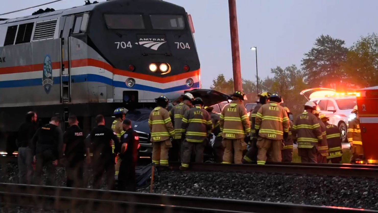 Three people died in a vehicle after an Amtrak train struck it in western New York state.