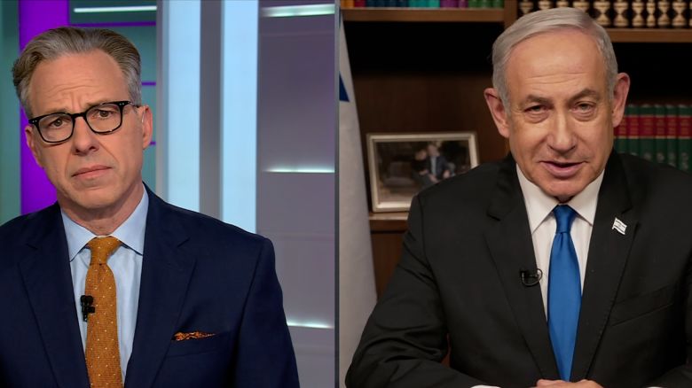 Israel's Prime Minister Benjamin Netanyahu is interviewed by CNN's Jake Tapper on Tuesday, May 21.