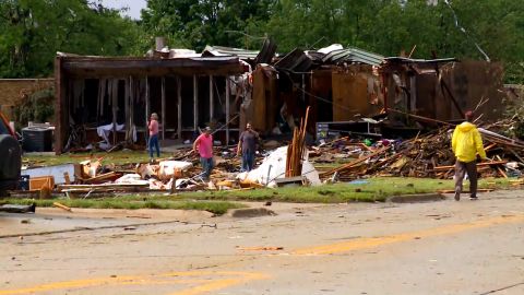 Storm damage is seen in Greenfield, Iowa, on May 21, 2024.