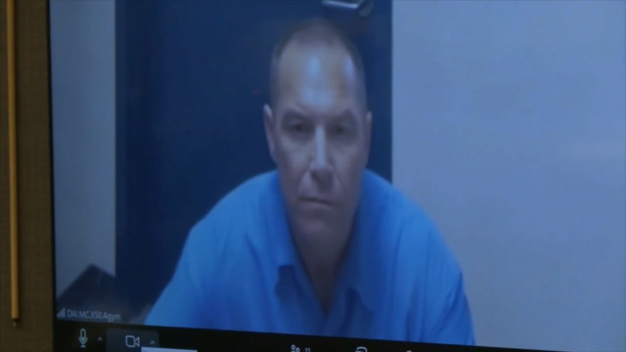 In a still picture taken from a video, Scott Peterson virtually attends a court hearing where his lawyers argued for additional investigation and new DNA testing regarding the murders of Peterson's wife Laci Peterson and their unborn son, whom Peterson was convicted of killing in 2002, on May 29, 2024.